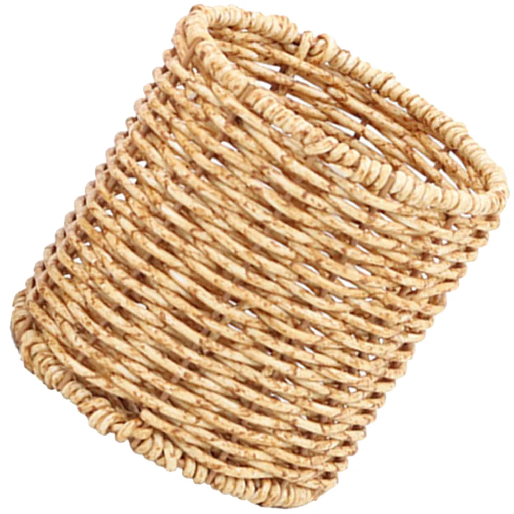 

Ротанговый подстаканник для карандашей, Плетеный подстаканник для ручек, ручной работы, держатель для кистей для макияжа, тканый Органайзер, контейнер для гелевых ручек в стиле бохо