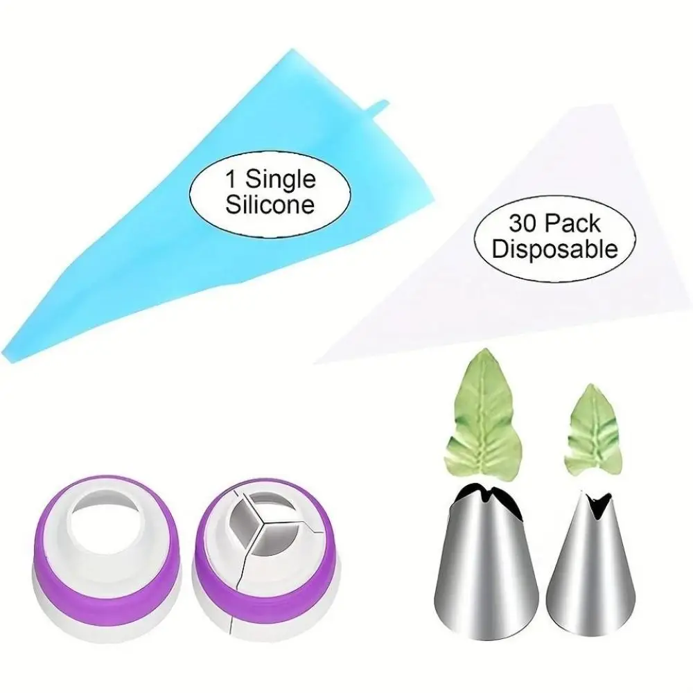 47pcs/set Steel Cake Decorating Nozzles Set Baking Tool DIY Russian Tips Nozzle Multi Style Creative Decorating Piping Tip