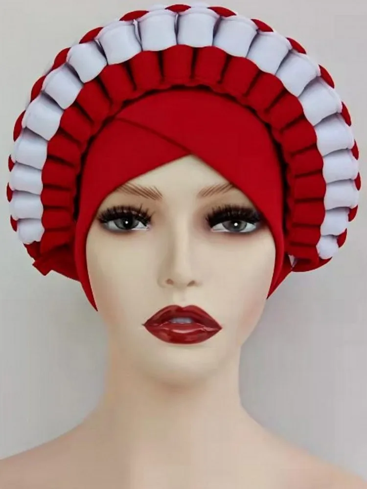 V Shaped Forehead Braids Turban Cap Shinning African Headtie Head Wraps Muslim Headscarf Bonnet Ready Hijab Hat India Pakistan
