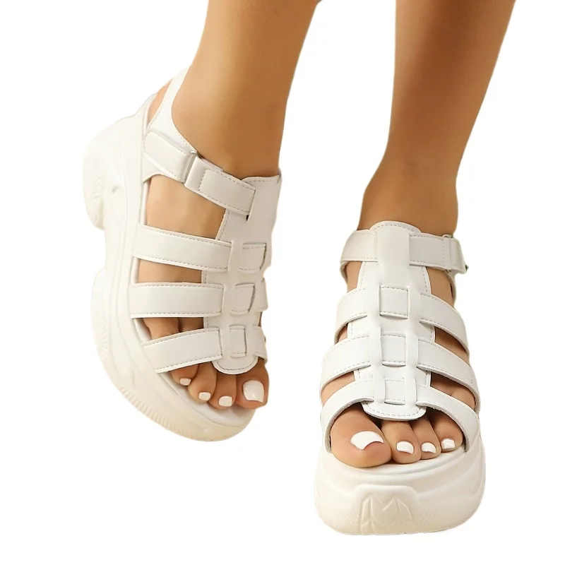 Women Peep Toe Sandals 2025 Fashion New Women's Peep-Toe Platform Sandals Thick Sole Comfort Wedge Roman Shoes Plus Size (35-42) Summer Casual Zapatos