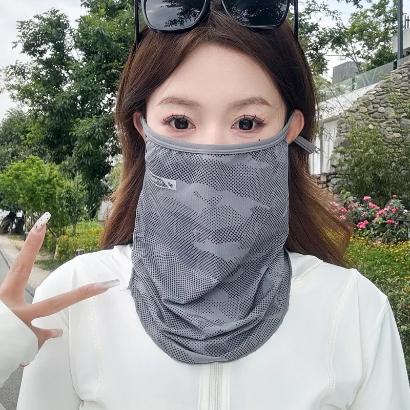 Anti-UV Cycling Mask Sunscreen Face Cover Breathable Ice Silk Face Scarf Men Women Outdoor Sports Fishing Hiking Cooling Mask