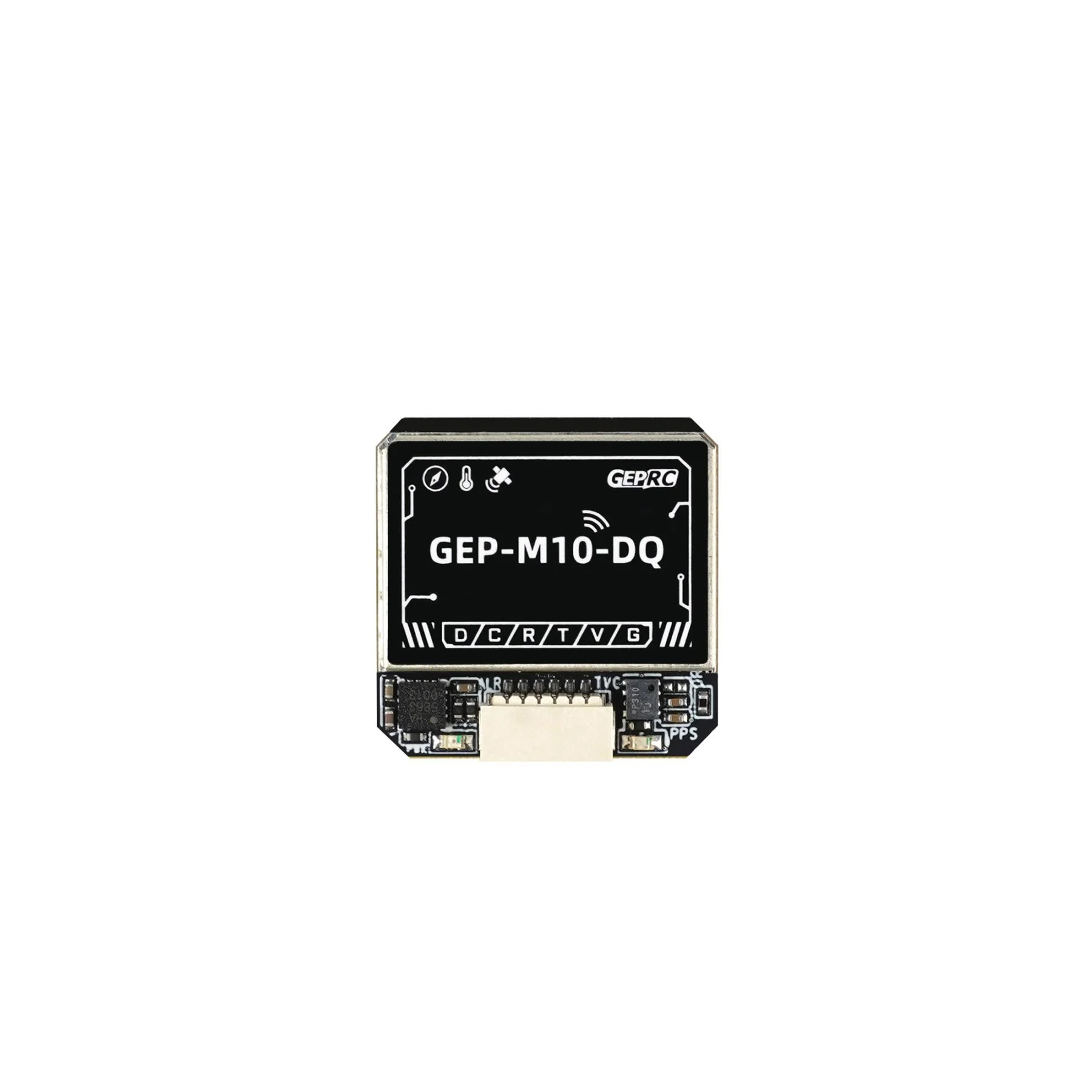 Détail du module GPS GEP-M10 pour drone agricole, haute précision, avec câblage et fixation sécurisée.