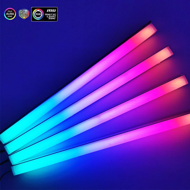 알루미늄 합금 RGB PC 케이스 LED 스트립 마그네틱 컴퓨터 라이트 바, ARGB 마더보드 라이트 스트립, PC 게임 라이트 ...