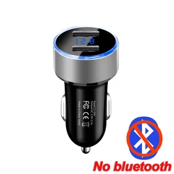 Wireless FM Transmitter with Dual USB Charging and Handsfree MP3 Car Adapter (3.1A no Bluetooth B)