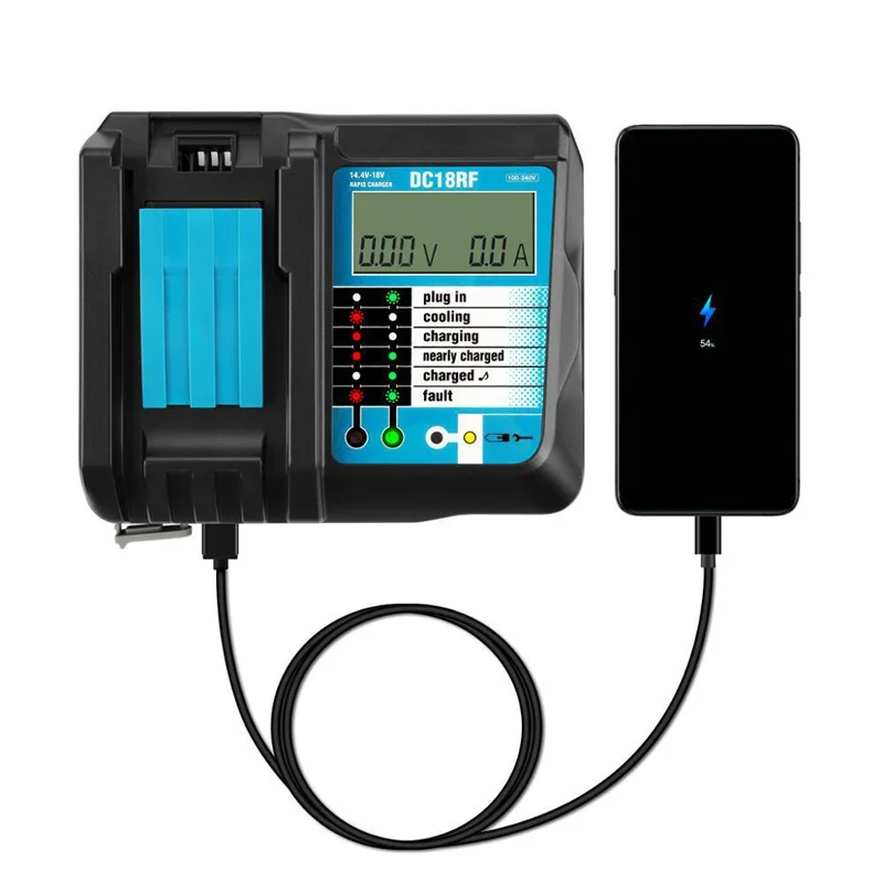 

Сменное зарядное устройство DC18RF для литий-ионных аккумуляторов Makita 14,4 В/18 в с зарядкой ЖК-экраном для BL1830 BL1815 BL1430 BL1850