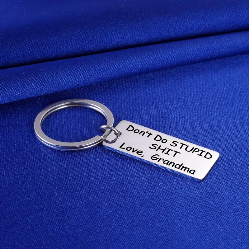 Drive Safely and Don't Do Stupid Shit Love Mom & Dad Keychain, Personalized  Key Chain for Teens, Cute Teen Car Accessories