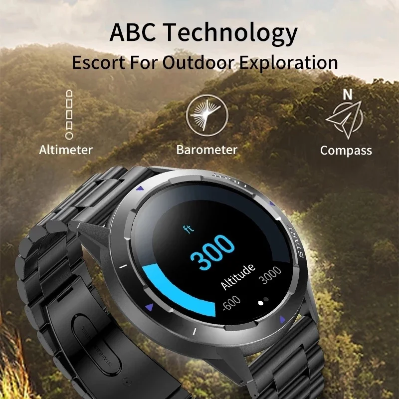 NY28 GPS Men Outdoor Smart Watch Altitude Compass Air Pressure Heart Rate 1.3inch Wristwatch Fitness Tracker Sports Smartwatch