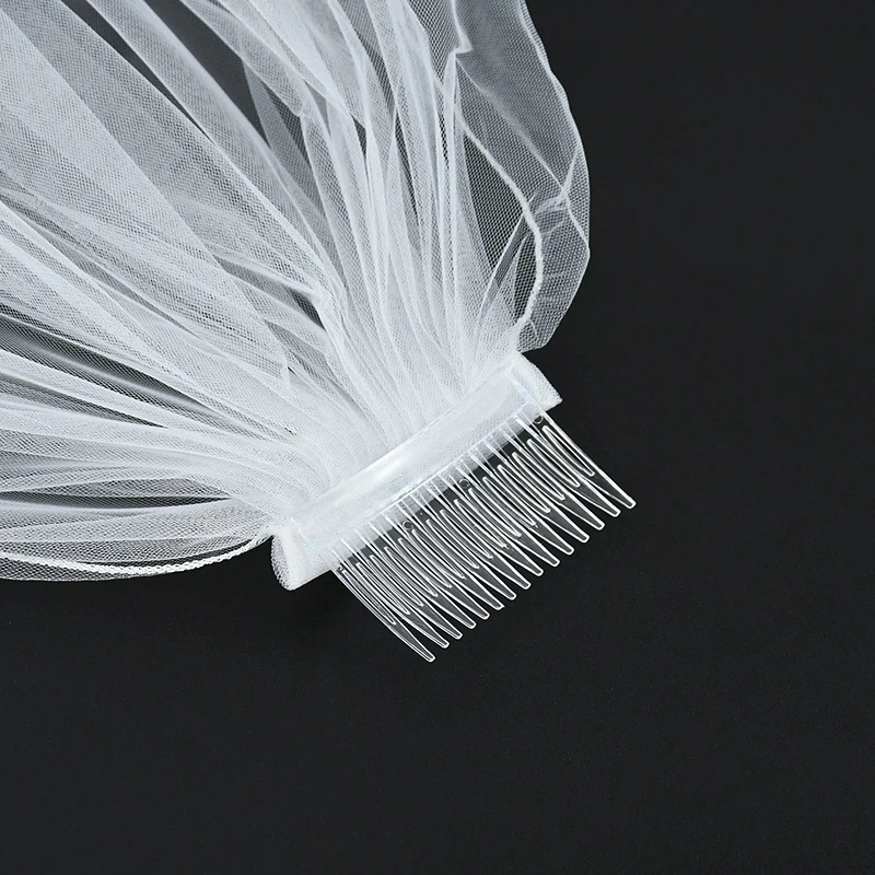 Bride White Tulle Veil With Comb Pearls Wedding Accessories Bachelorette Hen Party Decoration Bridal Shower Photo Props Gifts