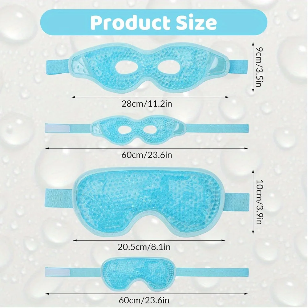 2Pcs/Set Gel Eye Mask Cooling Eye Mask For Dry Eyes Care Hot & Cold Eye Ice Pack Reusable Gel Sleep Mask Cold Eye Compress Mask