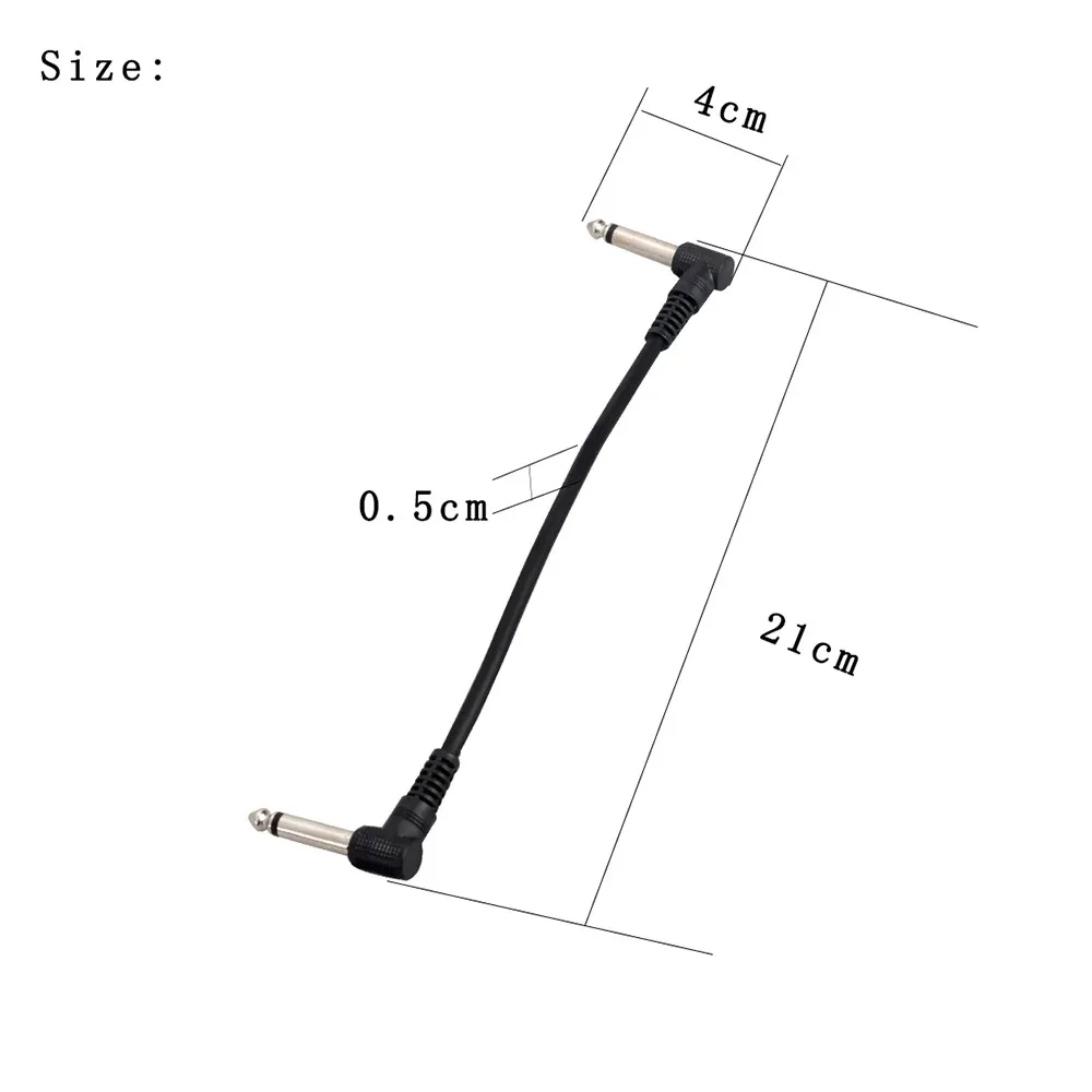 Guitar Effect Pedal Cable 6Pcs 6.35mm Angle Plug No Noise Shielded For Guitar Effect Pedals Parts Accessories