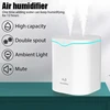 2000ML USB Air Humidifier Double Spray Port Essential Oil Aromatherapy Diffuser Cool Mist Maker Fogger for Home Office 1