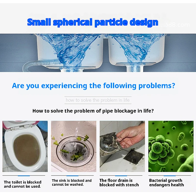 Powerful Drain Cleaner Dredge Clog Remover Drain Pipe Basin Cleaner Toilet Kitchen Pipe Deodorization Dredging Agent Sink Dredge Powder