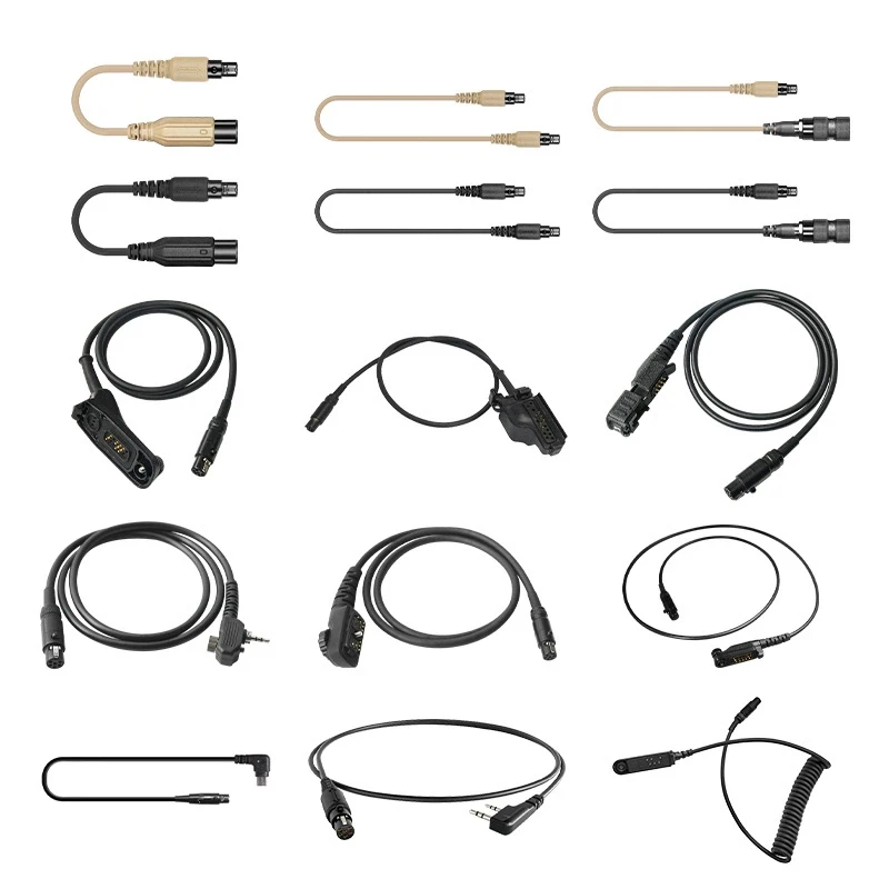 Tactical Headset V20 V60 PTT Connects Cable Adaptor for BAOFENG KENWOOD TYT Tactical Headset Bracket Walkie Talkie Headset Adapter