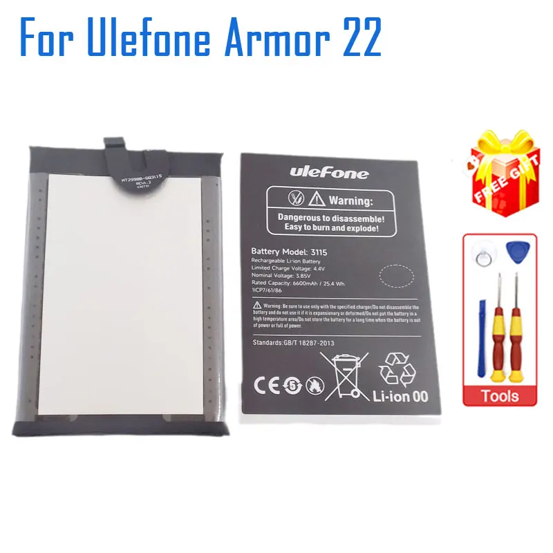 

Новый оригинальный аккумулятор Ulefone Armor 22, внутренний аккумулятор для сотового телефона, аксессуары для ремонта батареи для смартфона Ulefone Armor 22