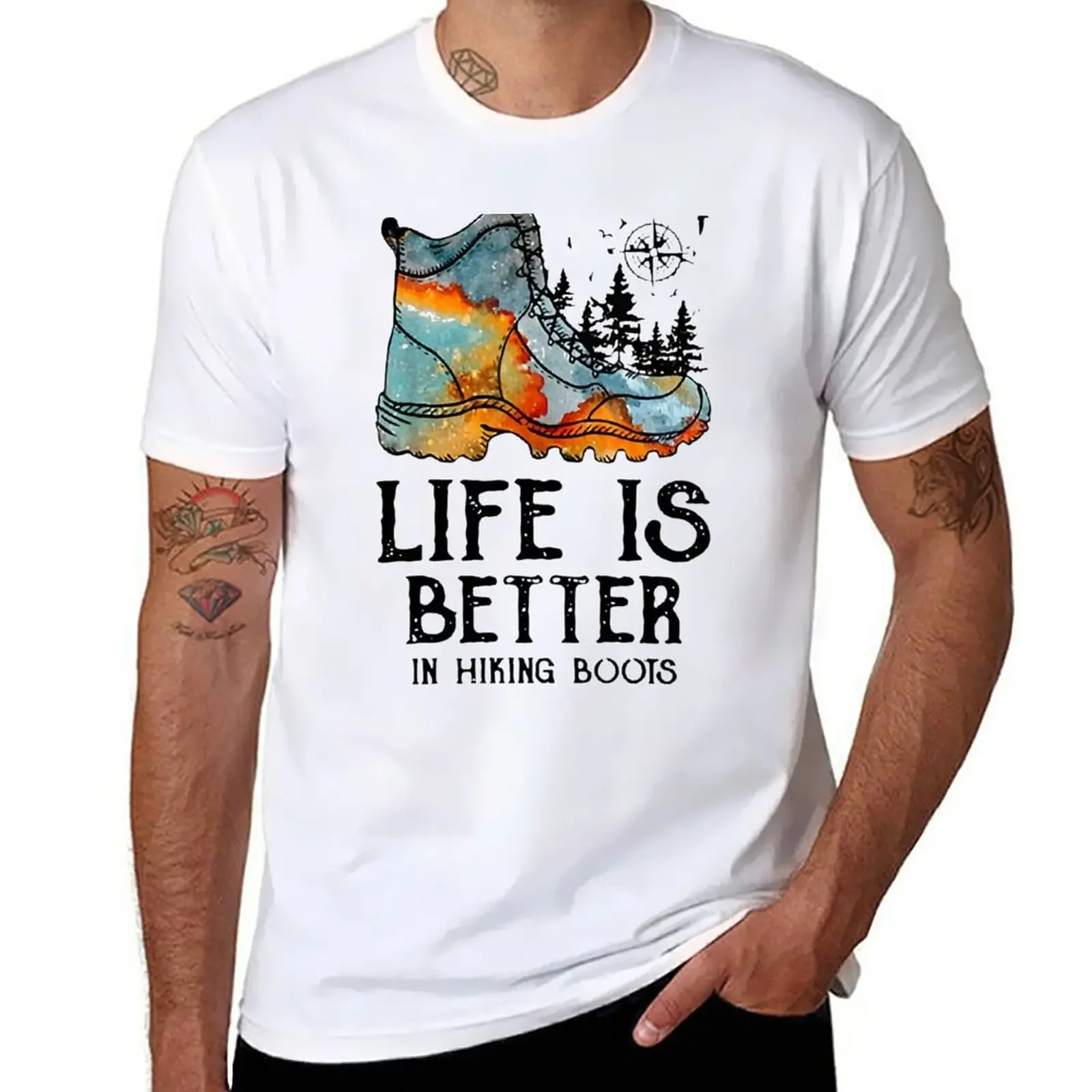 

HIKER HOBBIES LIFE IS BETTER IN HIKING BOOTS T-Shirt customs design your own blanks korean fashion t shirts men