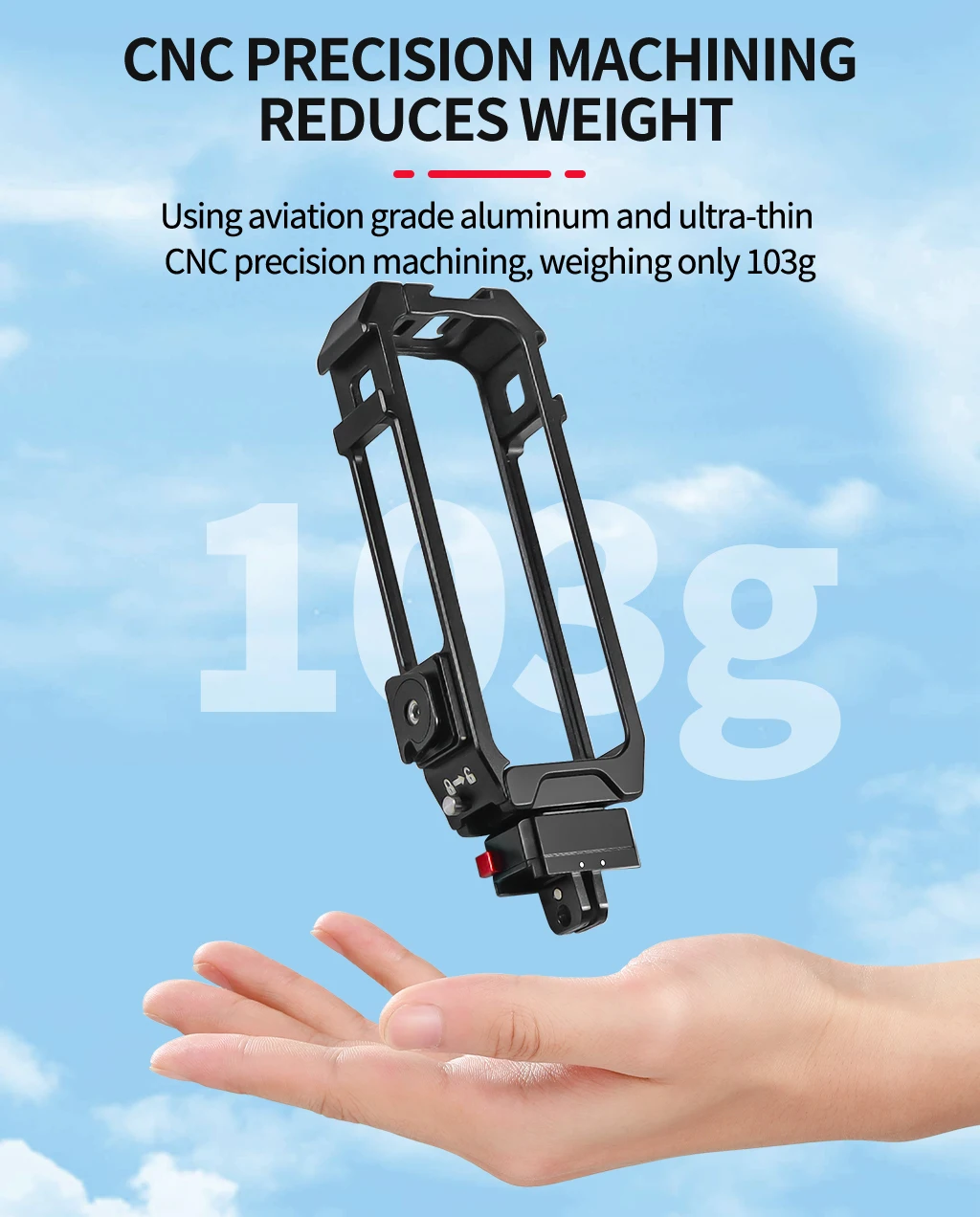 Für Insta360 X4 Aluminium Schutz Käfig Schnell Installieren Kalten Schuh Montieren 1/4 Faltbare Adapter Radfahren Action Kamera Stativ Halter – Detail 10