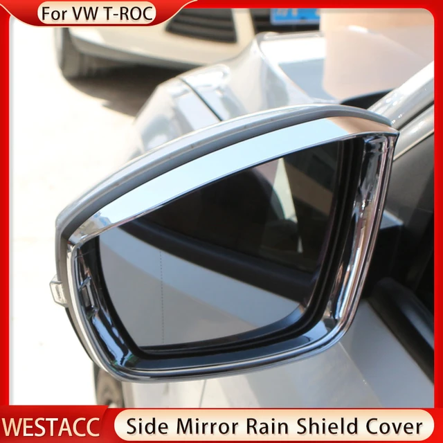 Traf Interventionvw T-roc Chrome Rearview Mirror Rain Guard Covers  2017-2022