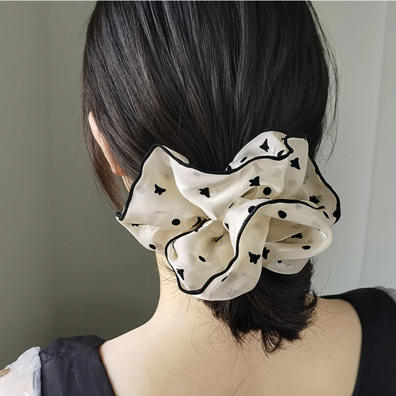 New Woman Black Love Design Scrunchies Girls Rubber Band Lady Black Butterfly Design Hair Ties Ponytail Holders Hair Accessories custom oem design cases storage packaging luxury boxes magnetic folding men paper gift box for watch band strap wallet bow tie b