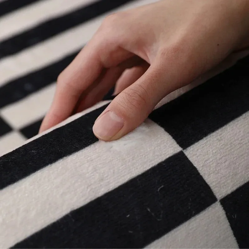 Fabric Carpet Checkerboard Pattern Living Room Large Area Minimalist Plaid Bedroom Rugs Furry Home Decoration Rug plush rug decorative carpet silk wool rug plush carpet imitated cashmere carpet