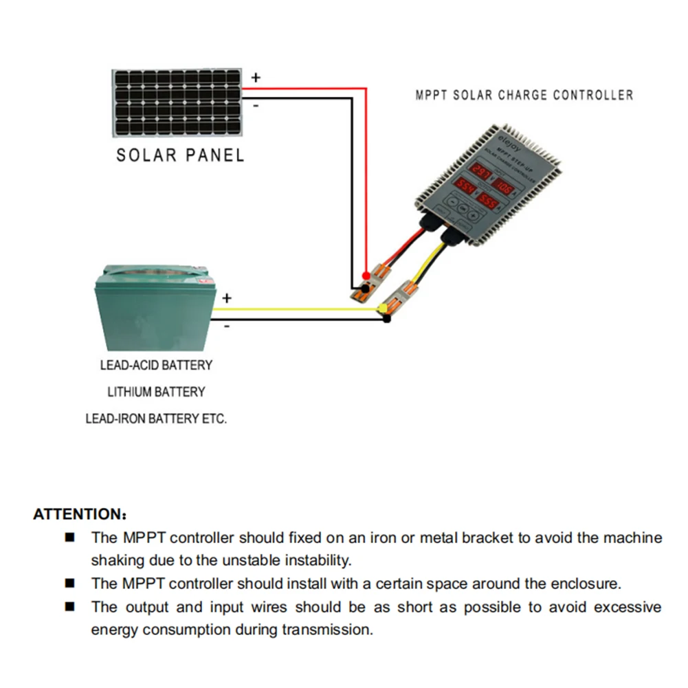 400W MPPT Solar Charger Controller Step-up/Step-down Real-time Monitoring 10~30V