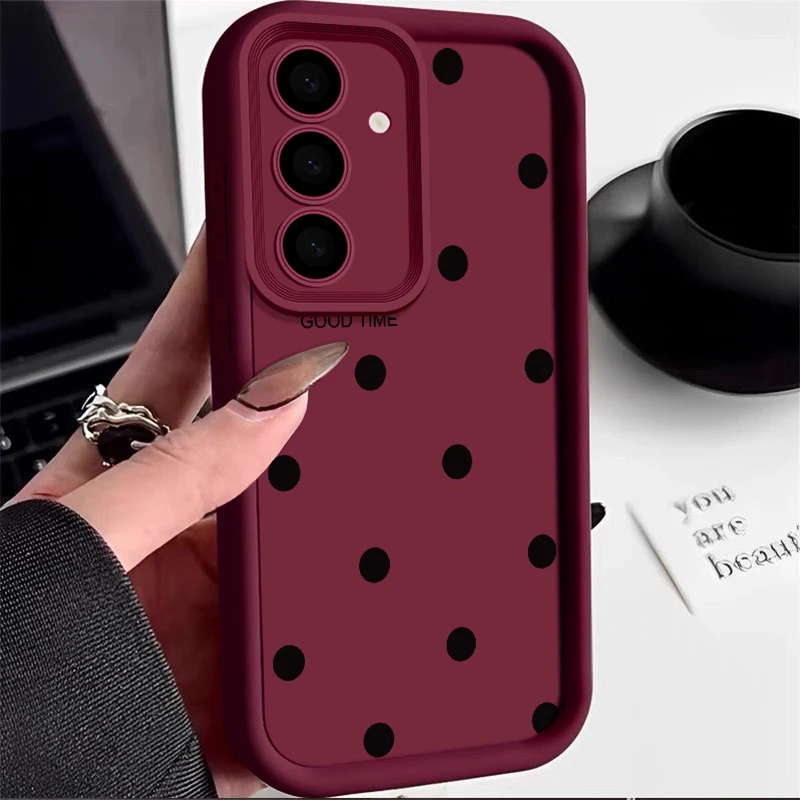 Chic Black Polka Dot Silicone Phone Case