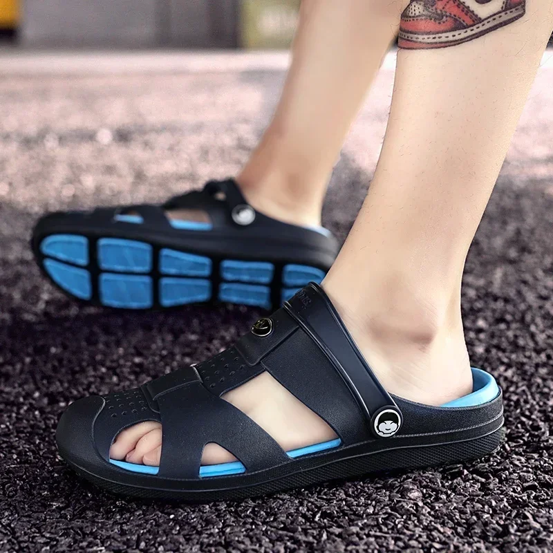 Men's Light Flat Slippers for Home High Quality Comfort Rubber Sandals Large Size Slippers for Pool Crocseo Gift Size 45