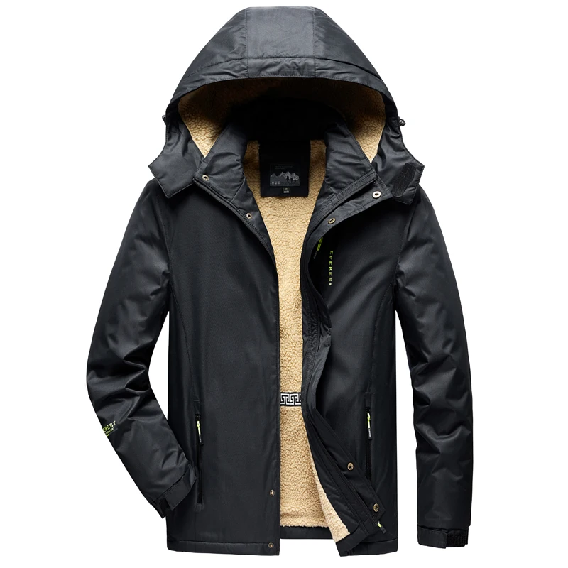 Men's Soft Shell Jacket Waterproof Military Tactical Coat Winter Fleece Lined Rain Jacket With Detachable Hood 17096711