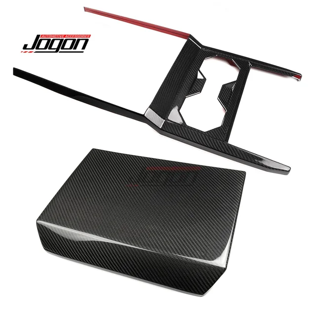 Real Glossy Carbon Fiber Trim Set For Tesla Cybertruck Interior - Gear Shift Display & Roof Button Cover (2024-2025+)