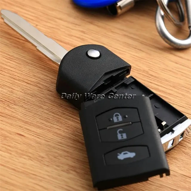 Folding Car Key Shell For MAZDA 2 3 5 6 RX8 MX5 Flip Remote Key Black