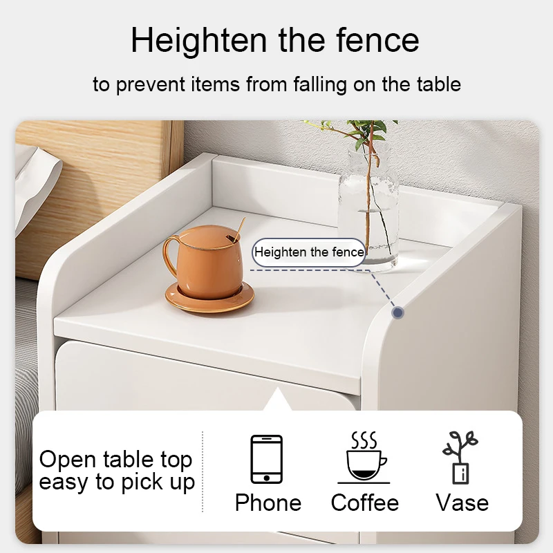 Nightstands Set Simple Modern Super Narrow Bedside Cabinet Small Size Cabinet Mini Storage Bedroom Simple Seam Bedside