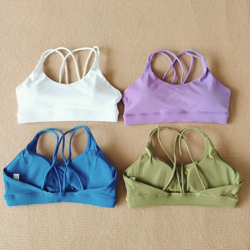 European And American Solid Color Cross Beauty Back Exercise Underwear