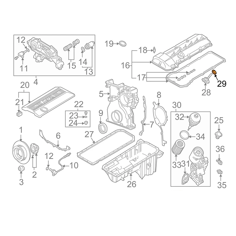 Engine Oil Level Sensor O-Ring For-BMW E31 E39 E46 E65 323I Z8 12611744292