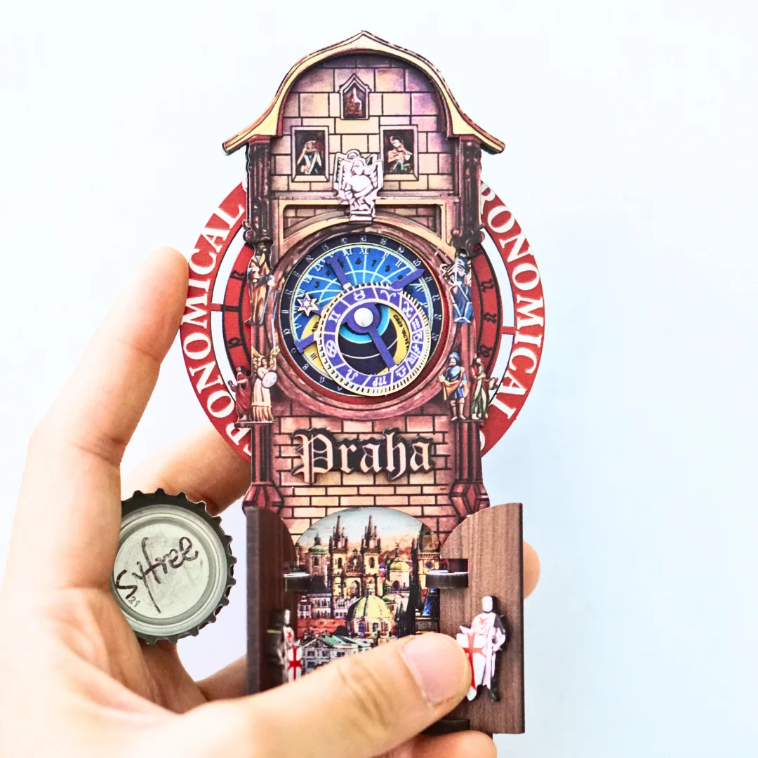 Rotatable fridge sticker Prague square fridge sticker Czech Czech travel decorations 1pc