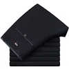Men's Elastic Straight Pants Business Casual Long Suit Pants Male Formal Trousers Solid Colors Black BLue 2