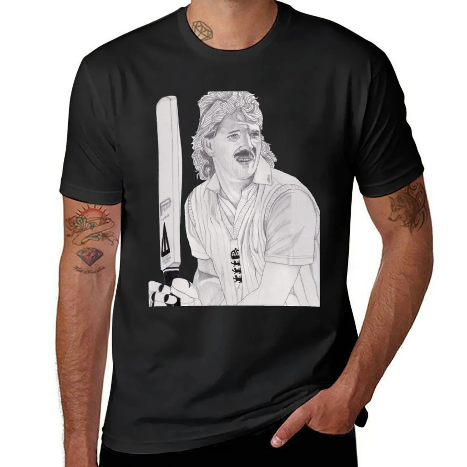 

Cricket Ian Botham T-Shirt graphics vintage clothes for a boy Short sleeve tee fitted t shirts for men