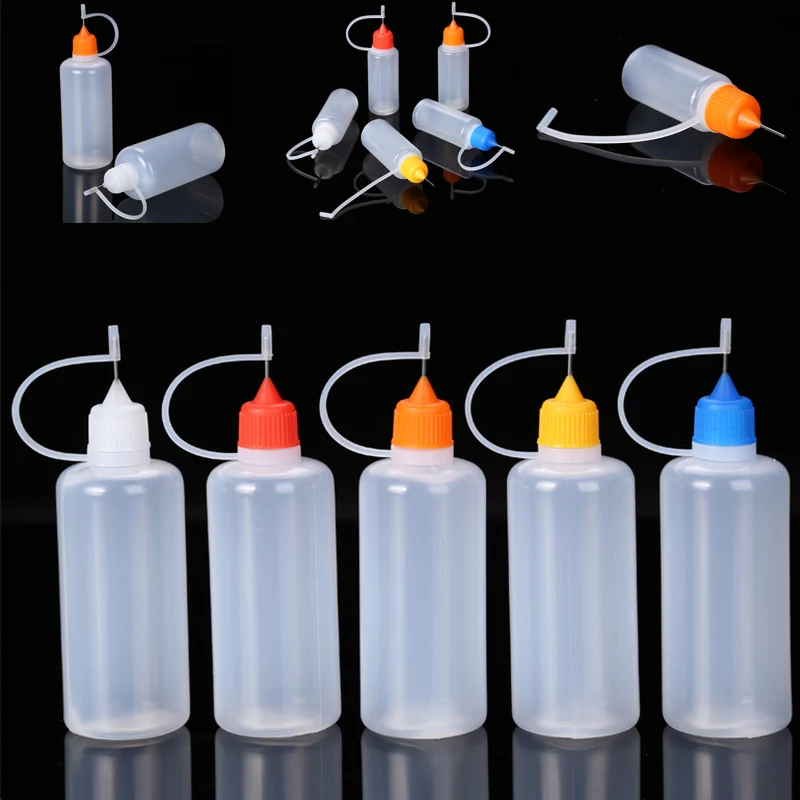 10Pcs 30Ml Plastic Squeezable Tip Applicator Bottle Refillable Dropper  Bottles With Needle Tip Caps For Glue DIY - AliExpress