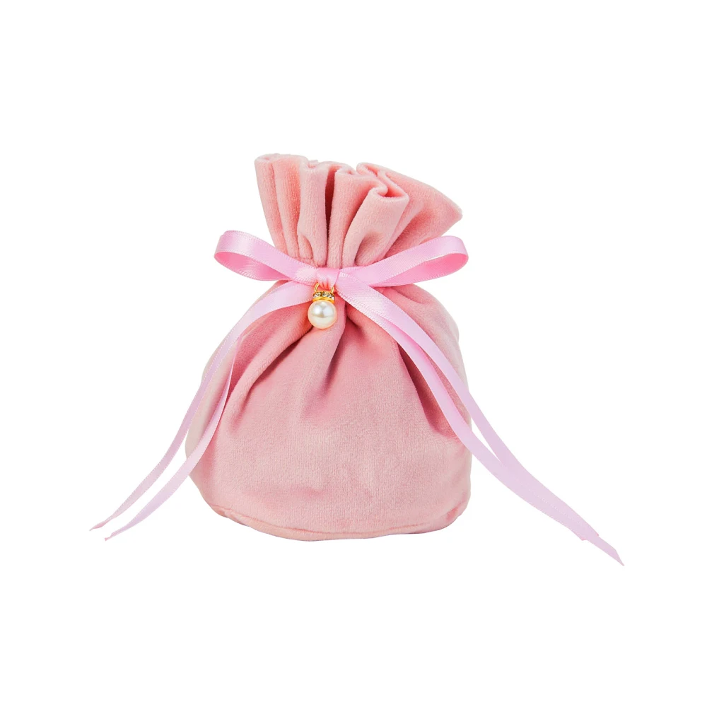 10 Pcs Deep Pink Velvet Drawstring Bags Candy Bags Fabric Velvet Cloth Gift Pouches for Christmas Jewelry Wedding Favor Ring