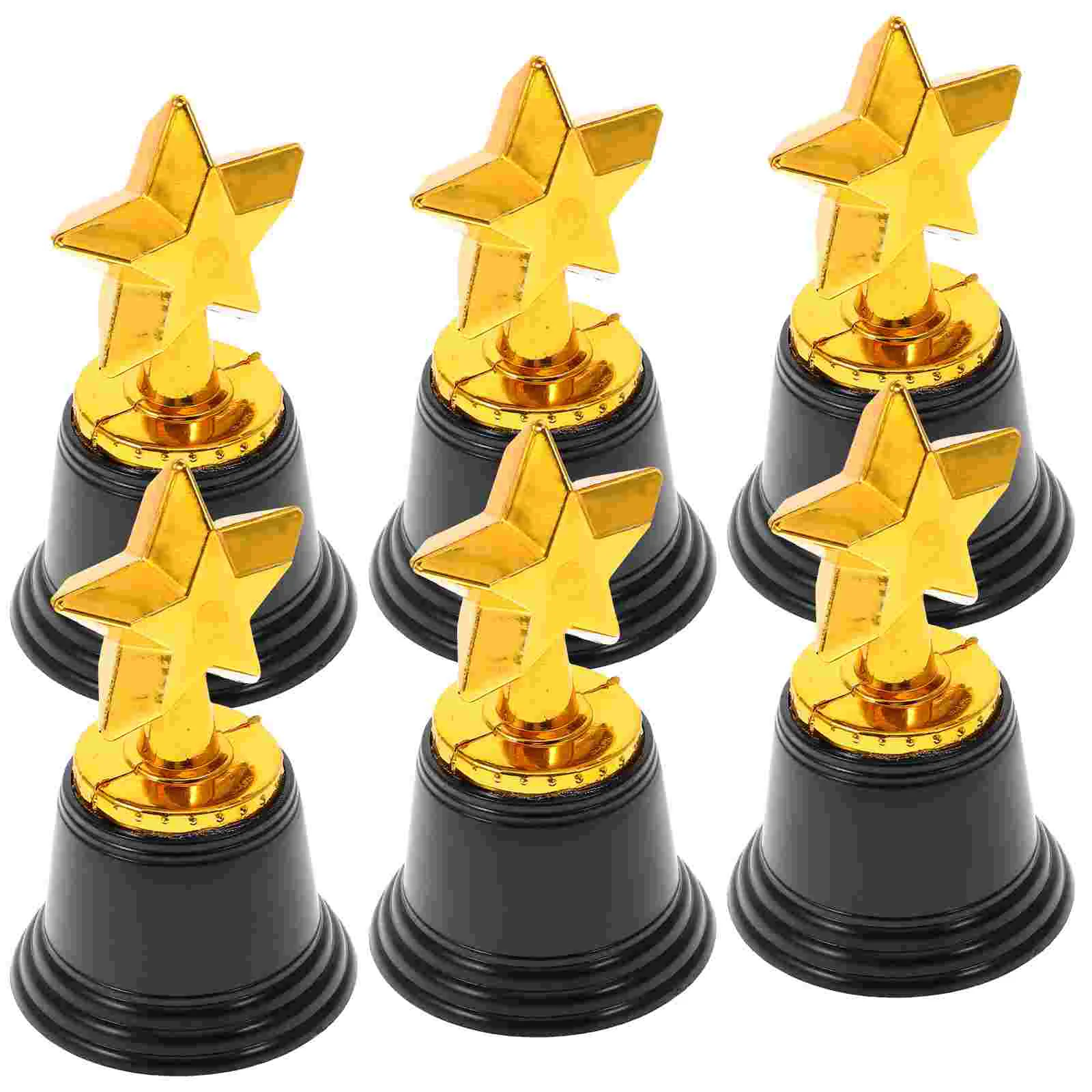 

6pcs Golden Award Star Trophy Reward Prizes for Party Celebrations Ceremony Appreciation Gift Awards