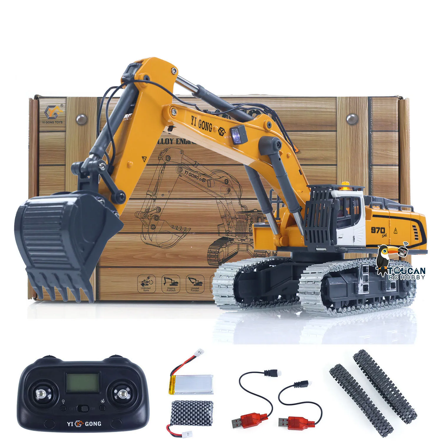 970 RC Excavator 1/50 Engineering Vehicle Remote Control Electric