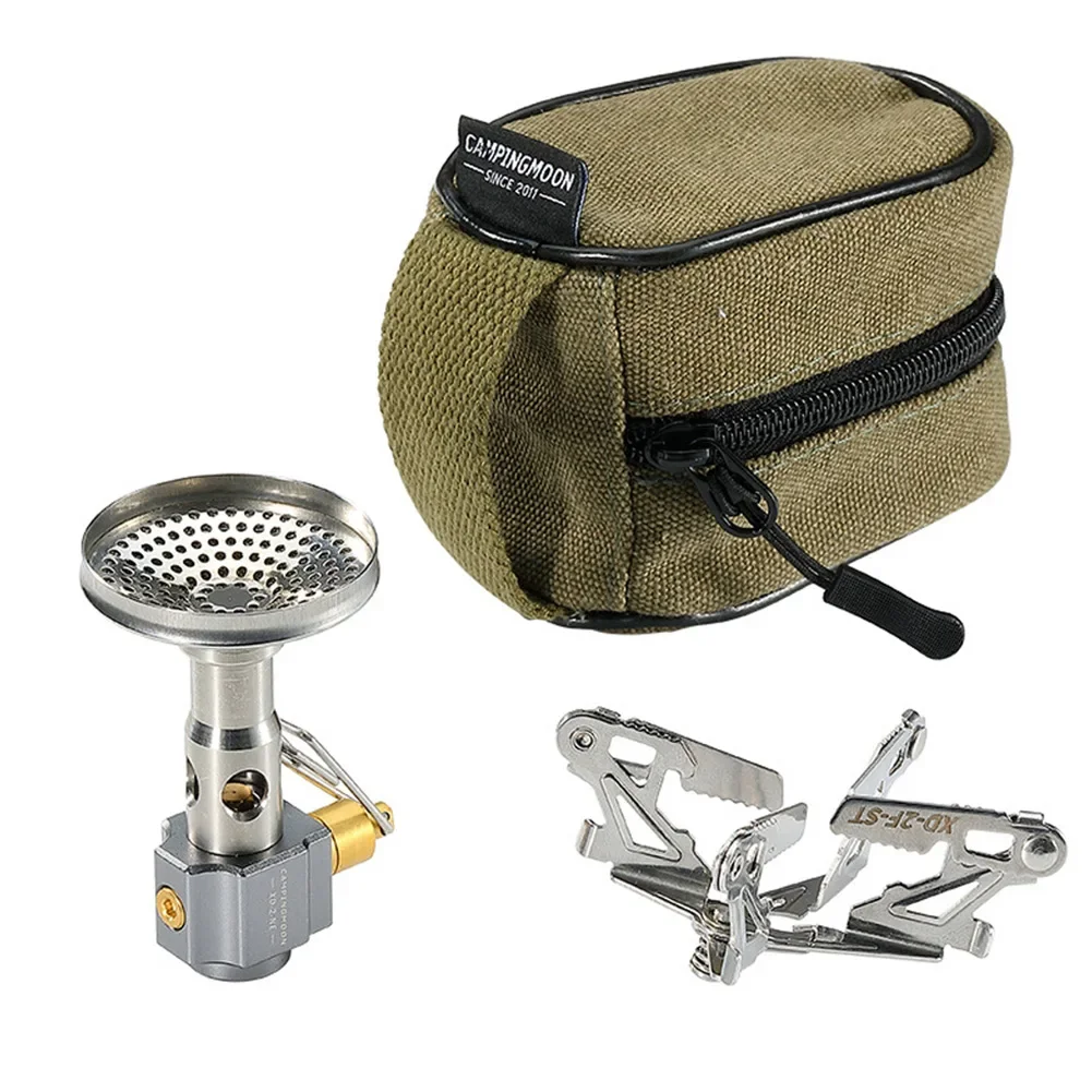 Outdoor Camping Furnace Aluminum Alloy Brass Energy-saving With Storage Bag Fishing High Strength Multidirectional Picnic