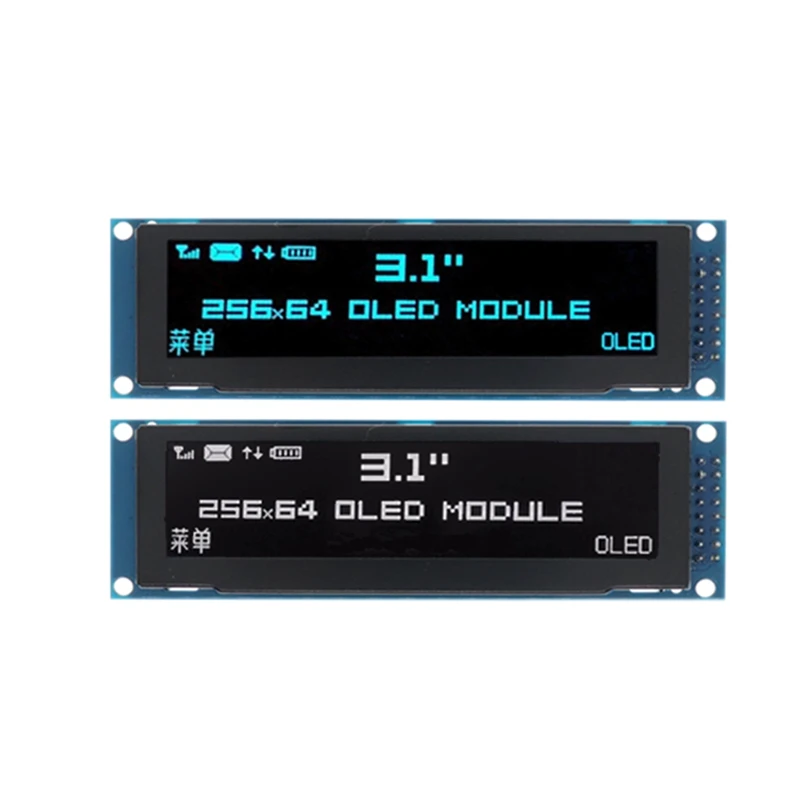 3.12인치 OLED 디스플레이 256x64 SSD1322 드라이버 그래픽 LCD 모듈/C51 White-A86Z용 병렬/SPI 납땜 핀