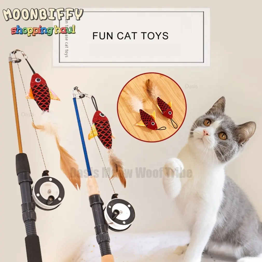 1PC Pet Cat Interactive Toy Teaser Feather Toys Kitten Funny Retractable Rod  Cat Wand Toys Fishing Pole Pet Cat Toy Stick - AliExpress