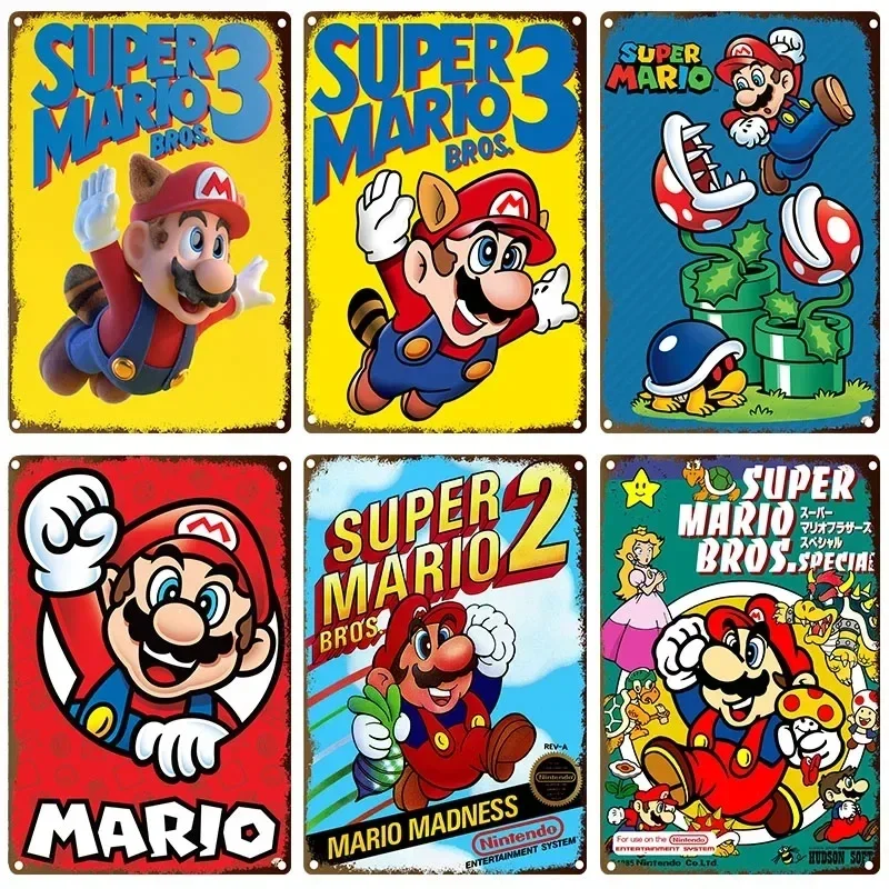 

MINISO Классическая Аниме игра MM-Marios персонаж сантехники геймер металлический жестяной знак Настенная картина для декора гостиной