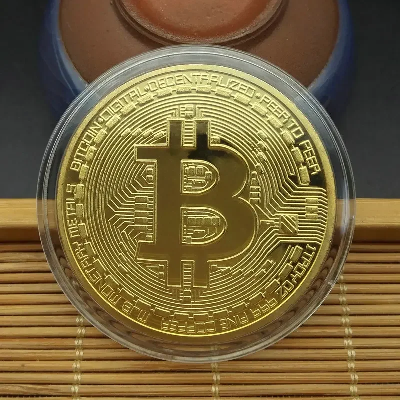 

Creative Souvenir Gold Plated Bitcoin Coin Collectible Great Gift Bit Coin Art Collection Gold Commemorative Coin