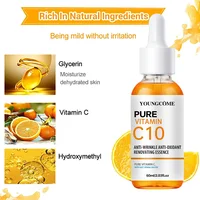 Vitamine C Essence pour le visage acide hyaluronique peau foncée éclaircir sérum estompe les ridules hydratant réparation sérum terne visage soins de la peau 4