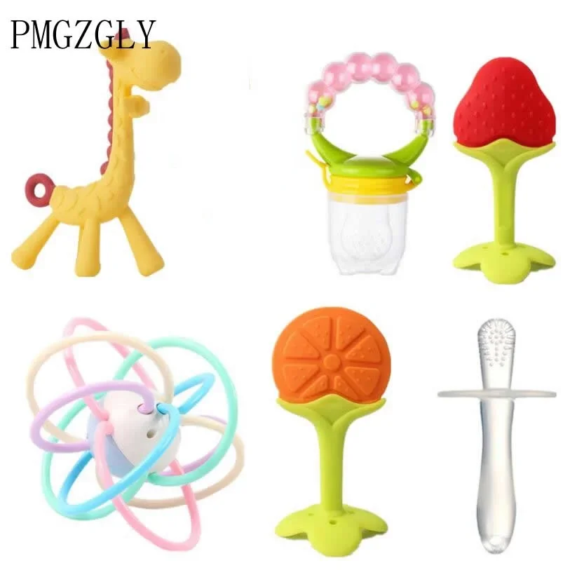Baby Silicone Teethers Giraffe Fruit Baby Teething Product Accessories For Pacifier Chains BPA Free silicone teether