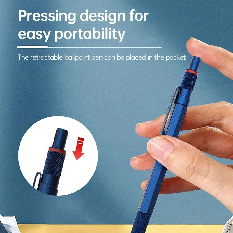 Rotring 600 금속 볼펜 사인 펜(리필 포함) 사무실 학교 쓰기 연습 및 작업용 검정색 잉크 젤 펜