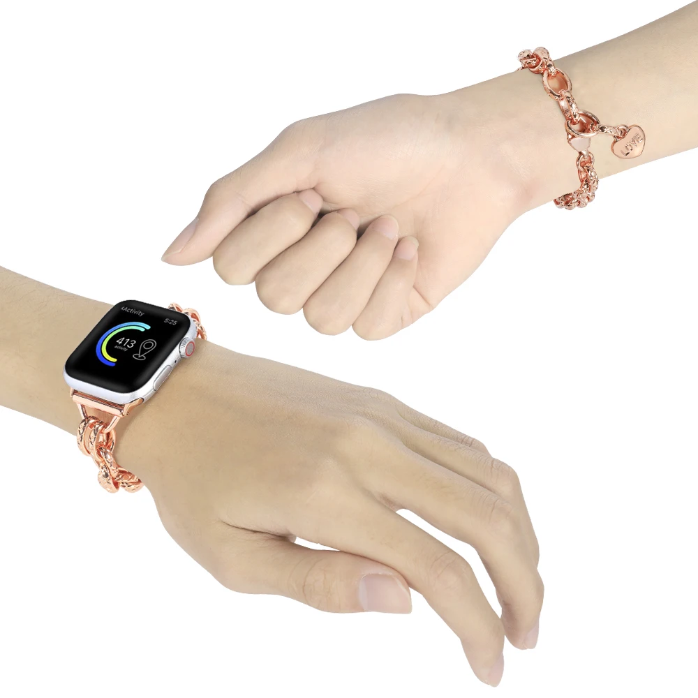Edelstahl-Metallarmband für Apple Watch S146mm 45/44mm 42-38mm Liebesarmband für die gesamte Palette von IWatch Ultra S10 – Detail 10