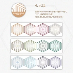 Enhanced Creative Endless Frames Die - Cut Tape Stickers for DIY Collage and Scrapbooking Projects (D)