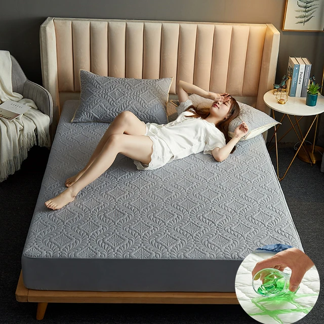 Juste de matelas matelassurera imperméable, drap-housse non ald, protège- matelas Queen et King, protection contre la poussière, 160x200, 140x200 -  AliExpress